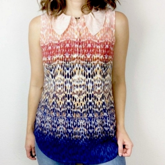 CAbi Sleeveless Gradient Top - Orange, Red, Blue size Medium - Picture 1 of 9